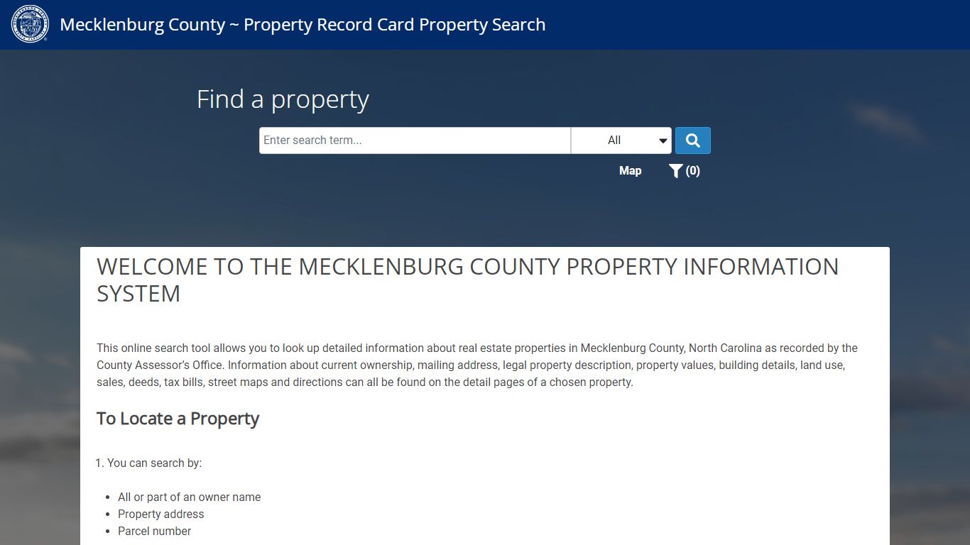Mecklenburg County ~ Property Record Card Property Search - Spatialest